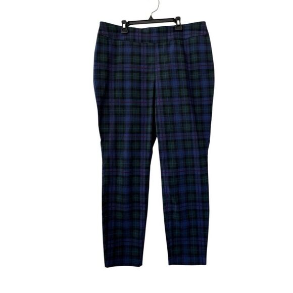 Talbots Hampshire Ankle Straight Leg Pants Plaid Blue Green SZ 14P - Picture 11 of 12